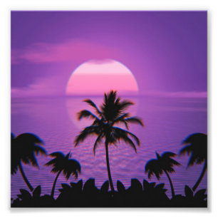 Foto Caribe Sunset Vaporwave Estética Retro 80s 90s