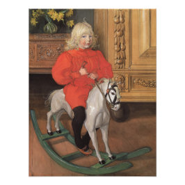 Foto Carl Larsson Murre Boy en un caballo balancín