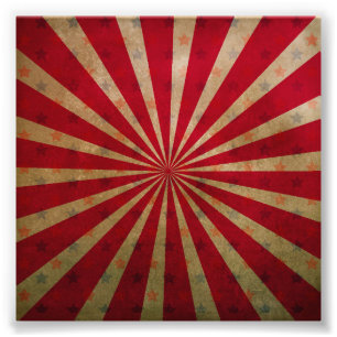 Foto Carpa de Circo Vintage Estrellas Líneas Rojas Carn