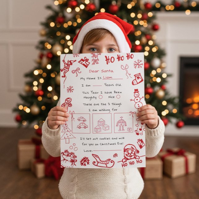 Foto Carta con letra Doodle para Santa (Subido por el creador)