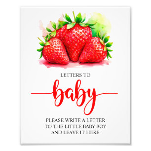 Foto Cartas de Baby Shower de fresa al Rótulo bebé