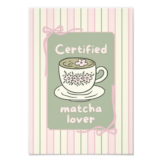 Foto Cartel de arte de pared de bebida de Matcha (Frente)