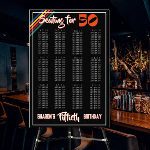 Foto Cartel de Asientos para Cumpleaños Cincuenta con R