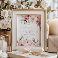 Cartel de Bebé Rosa para Adivinar Cuántas Golosina