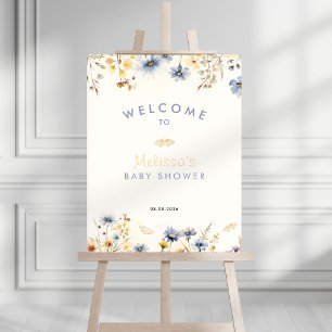 Foto Cartel de bienvenida para baby shower de flor silv
