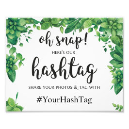 Foto Cartel de boda de verano con signo de hashtag de i