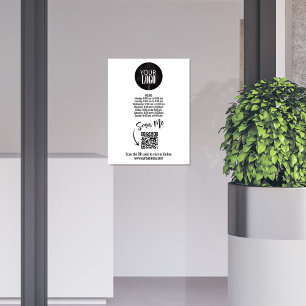 Foto Cartel de código QR minimalista de logotipo empres