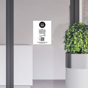 Foto Cartel de código QR minimalista de logotipo empres