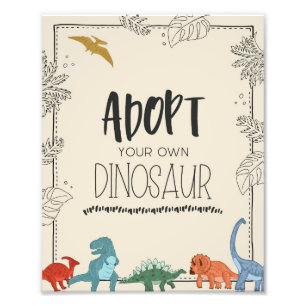 Foto Cartel de cumpleaños de Adoptar tu propio dinosaur