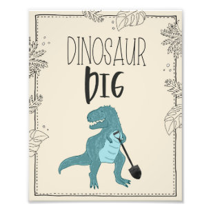 Foto Cartel de cumpleaños de excavación de dinosaurios