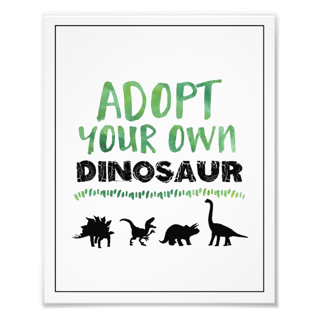 Foto Cartel de cumpleaños para Adoptar tu Propio Dinosa (Frente)