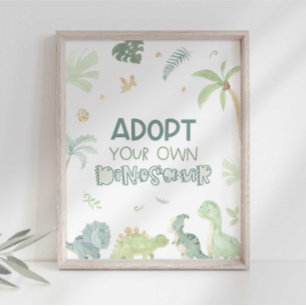 Foto Cartel de cumpleaños para Adoptar tu Propio Dinosa