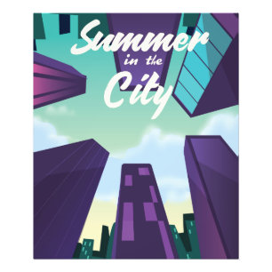 Foto Cartel de dibujos animados del paisaje urbano de V