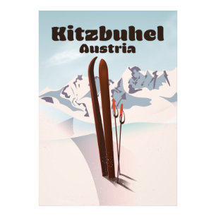 Foto cartel de esquí austriaco de kitzbuhel