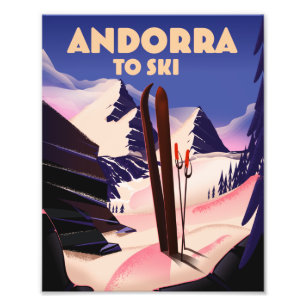 Foto Cartel de esquí de Andorra. postal