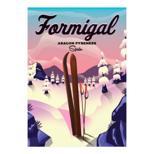 Foto Cartel de esquí de Formigal Aragón España.