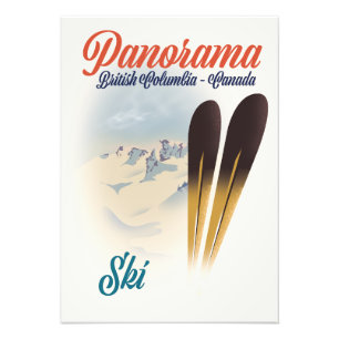 Foto Cartel de esquí Panorama Columbia Británica Canadá
