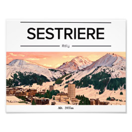 Foto Cartel de la estación de esquí de Sestriere