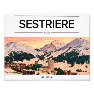 Foto Cartel de la estación de esquí de Sestriere