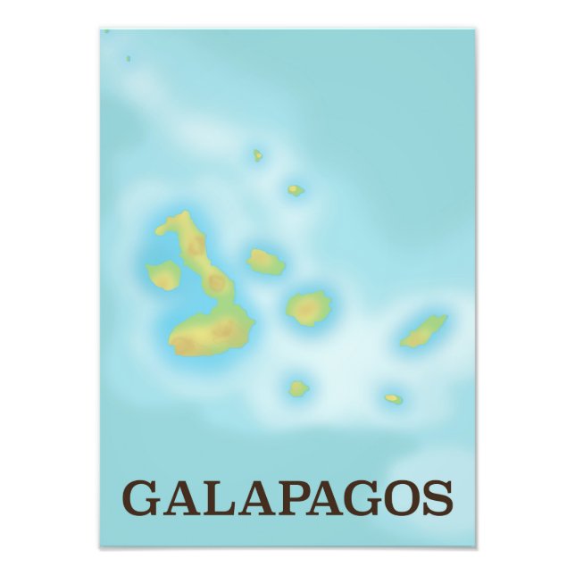 Foto cartel de vacaciones del mapa de Galapagos (Frente)