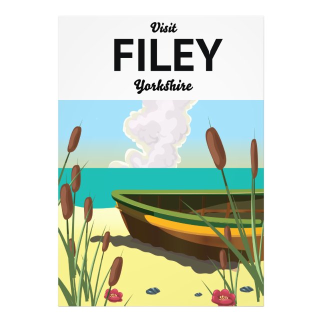 Foto Cartel de viaje a Filey, costa de Yorkshire (Frente)