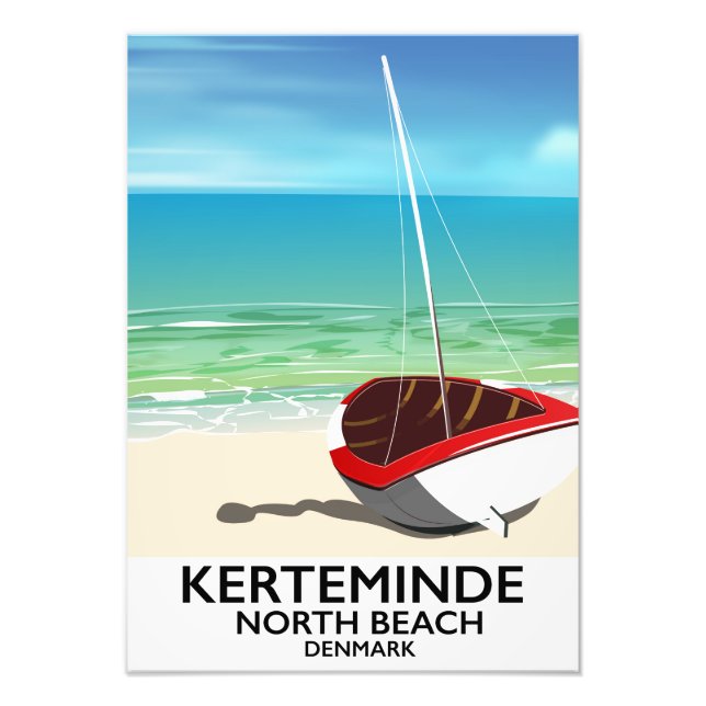 Foto Cartel de viaje a Kerteminde North Beach Dinamarca (Frente)