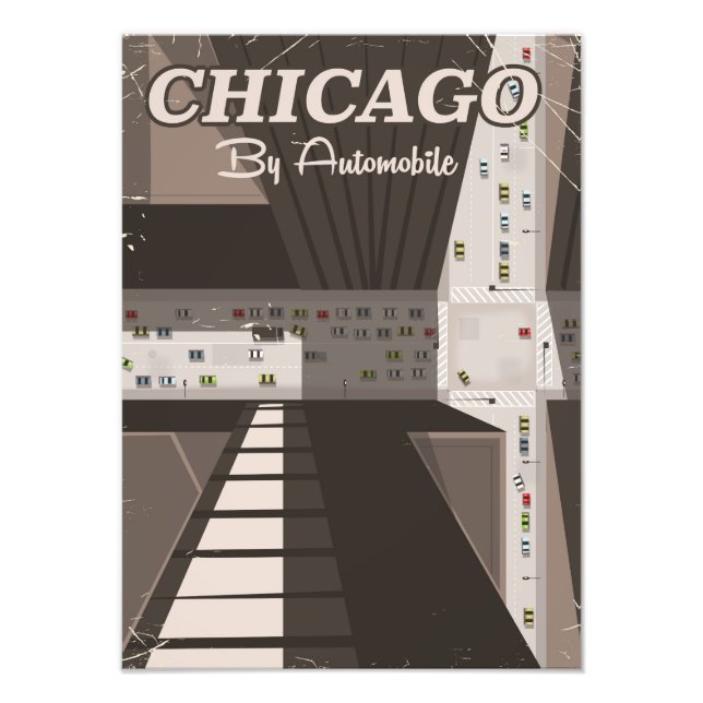 Foto cartel de viaje a la ciudad de Chicago (Frente)