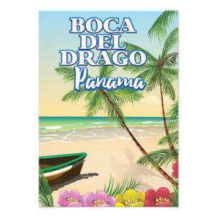 Foto Cartel de viaje a la playa Boca del Drago Panamá