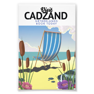 Foto Cartel de viaje a la playa de Cadzand Países Bajos