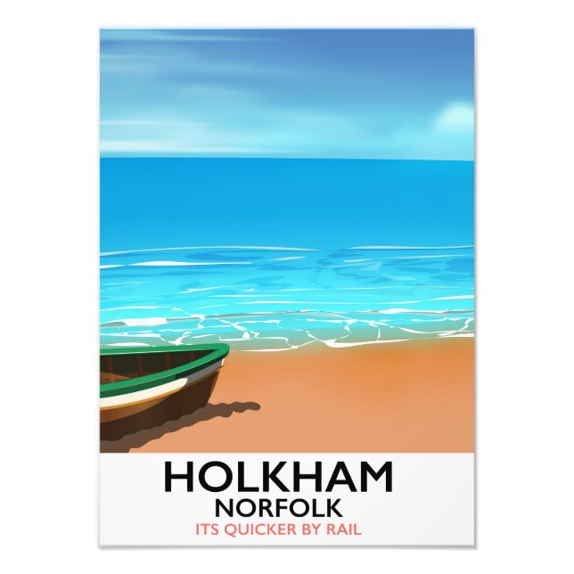 Foto Cartel de viaje a la playa de Holkham Norfolk (Frente)