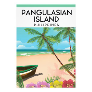 Foto Cartel de viaje a la playa de la isla de Pangulasi
