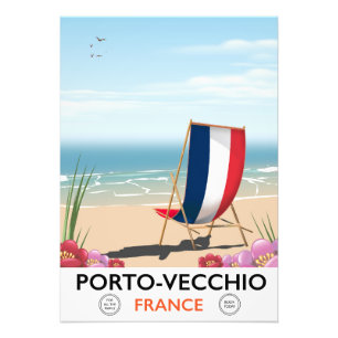Foto Cartel de viaje a la playa de Porto-Vecchio, Franc