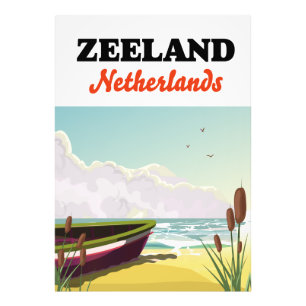 Foto Cartel de viaje a la playa de Zelanda Países Bajos