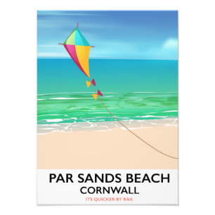 Foto Cartel de viaje a la playa Par Sands Beach Cornwal