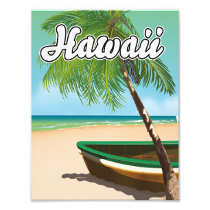 Foto Cartel de viaje a la playa tropical de Hawái