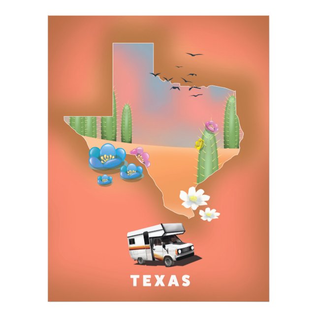 Foto cartel de viaje a Texas (Frente)