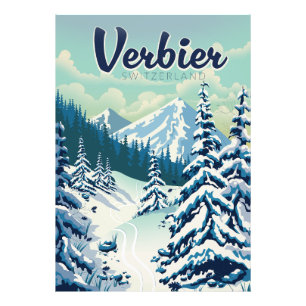 Foto Cartel de viaje a Verbier Suiza