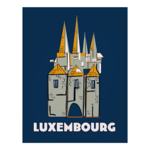 Foto Cartel de viaje al estilo retro de Luxemburgo