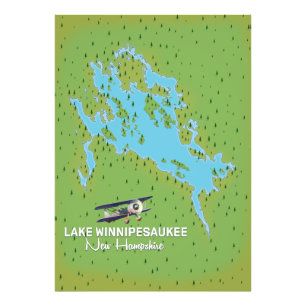 Foto Cartel de viaje al lago Winnipesaukee New Hampshir