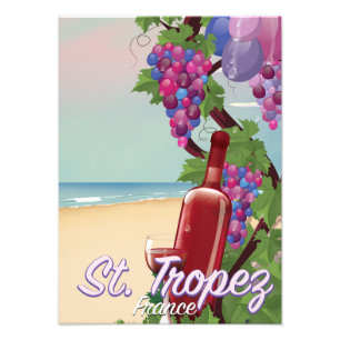 Foto cartel de viaje al vino de st. tropez France