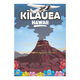 Foto Cartel de viaje al volcán Kīlauea Hawaii