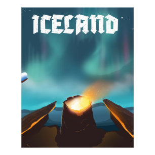 Foto Cartel de viaje aurora boreal de Islandia
