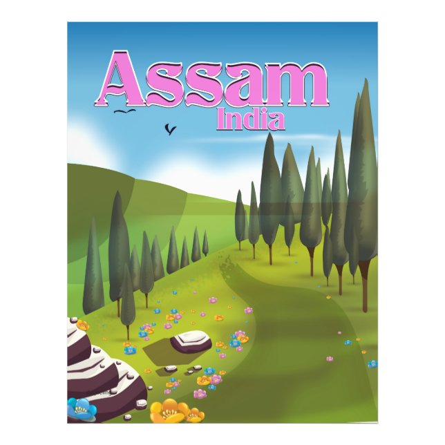Foto Cartel de viaje de Assam India. (Frente)