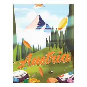 Foto cartel de viaje de dibujos animados austriaco