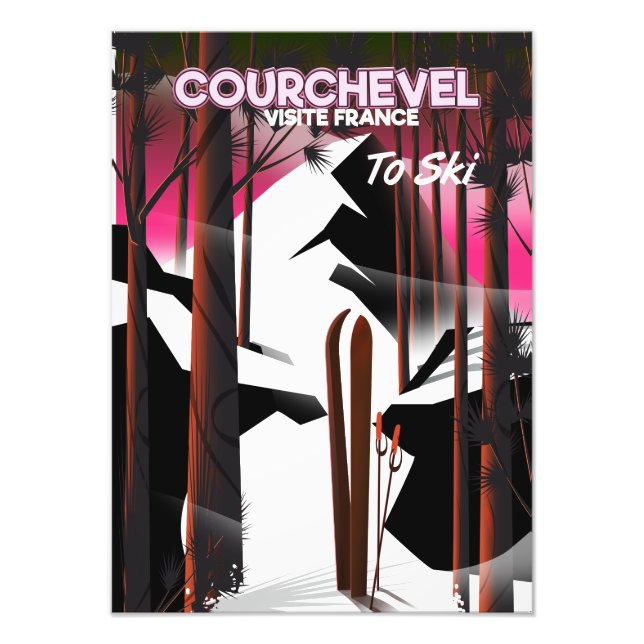 Foto Cartel de viaje de esquí de Courchevel, Francia (Frente)