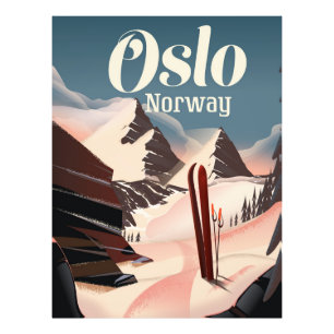 Foto cartel de viaje de esquí de Oslo Noruega