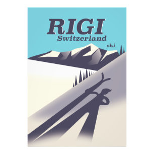 Foto Cartel de viaje de esquí Rigi Suiza