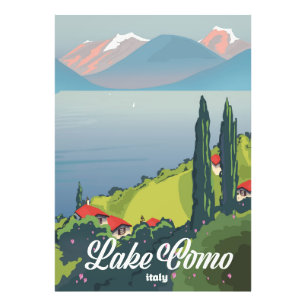 Foto Cartel de viaje de estilo vintage del Lago de Como