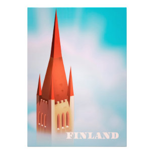 Foto cartel de viaje de iglesia de Finlandia
