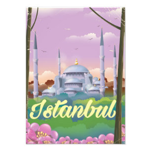 Foto cartel de viaje de la mezquita azul de Estambul